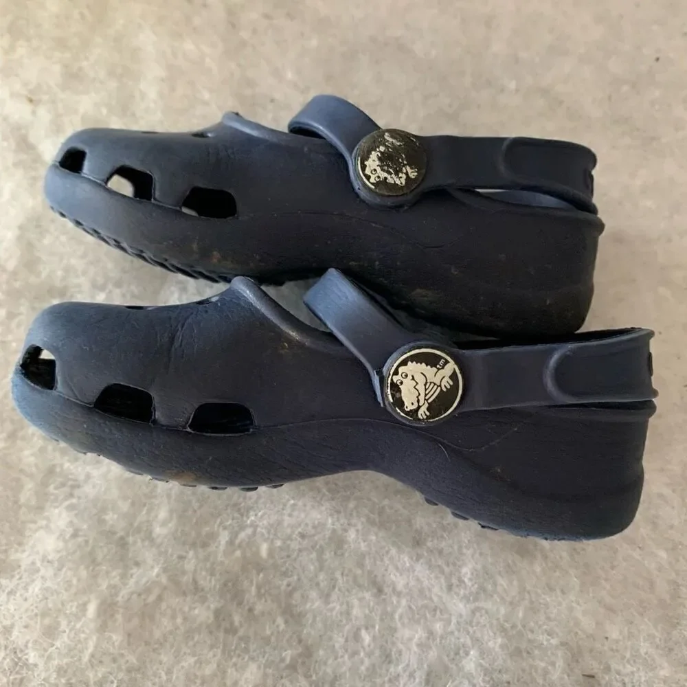 Crocs Size Infant 6-7 Blue Mary Jane Slingback Blue Casual Sandals Clogs